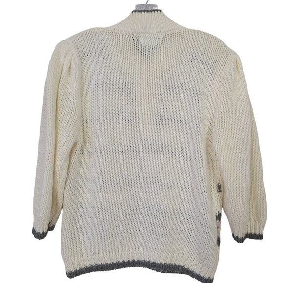 JAMIE SCOTT Vintage Women's sweater sz M long sleeve sweater knitted by hand - Picture 2 of 16